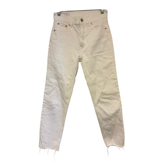 GAP Cheeky Straight High Rise Jeans White Denim Women’s 00P / 24 Petite - Picture 2 of 6